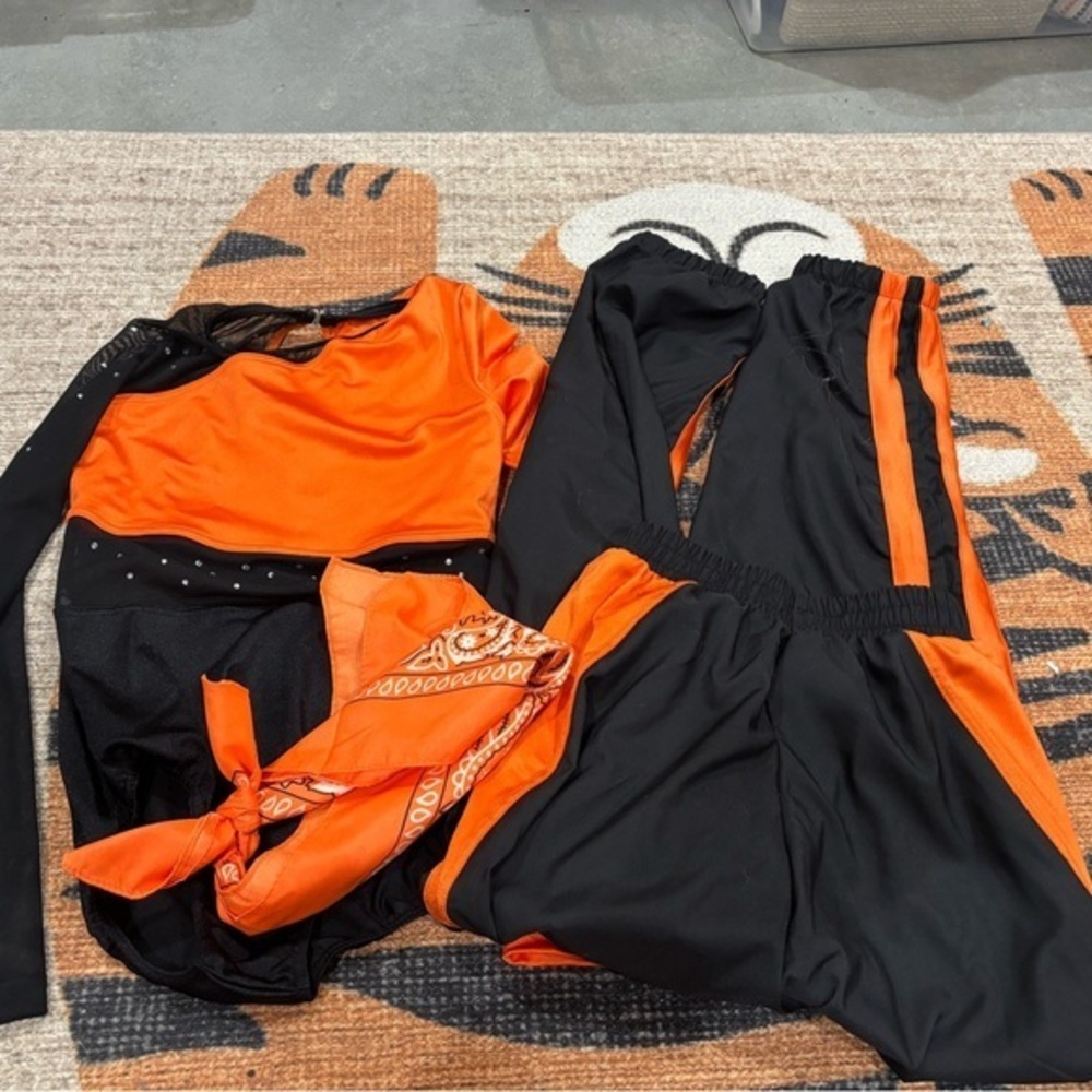 Weissman Vibrant Orange and Black hip hop Dancewear